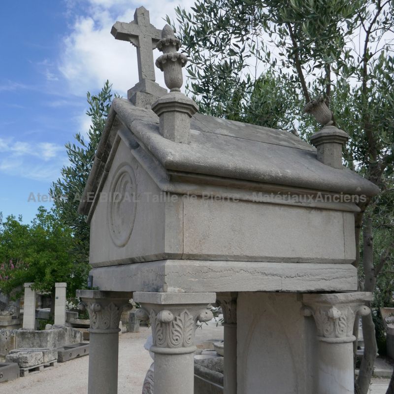 Antique stone chapel - Chapel with ancient cross in real stone.