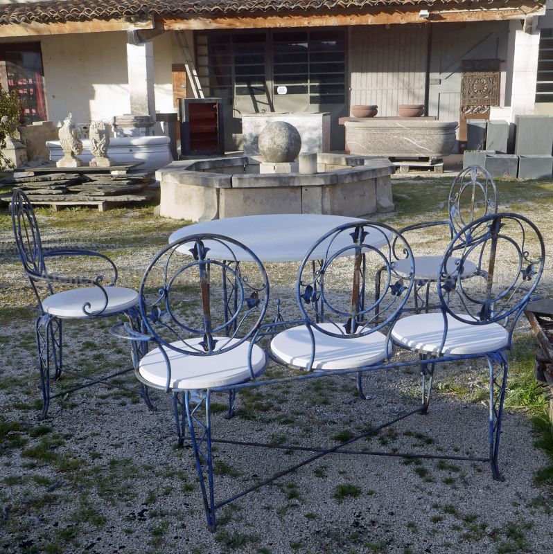 Mobilier d'extérieur pour 6 personnes - Alain BIDAL Matériaux Anciens en Provence