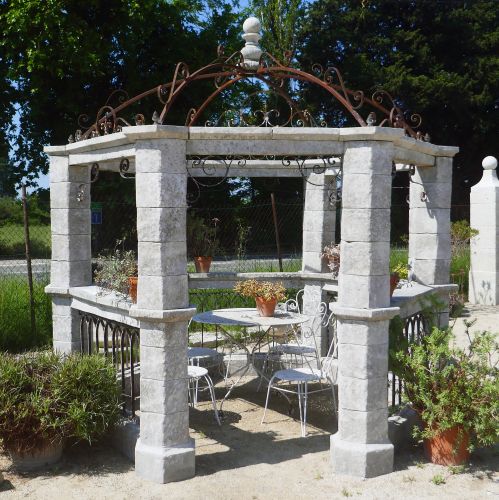 Kiosk of artisanal manufacture in authentic antique materials - a creation signed Atelier Alain BIDAL