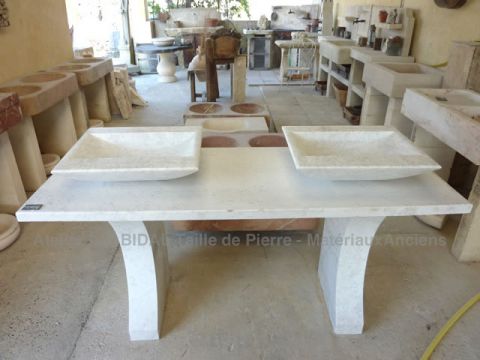Évier en marbre avec double vasque ** VENDU