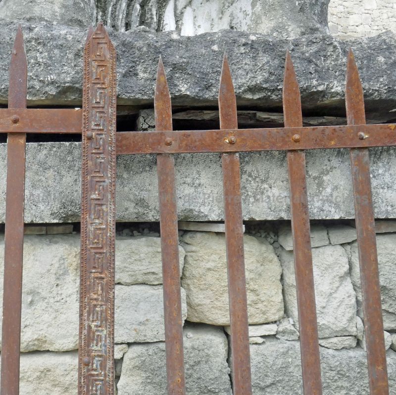 Large reclaimed wrought iron gate for sale at The Antique Materials in Provence Alain BIDAL