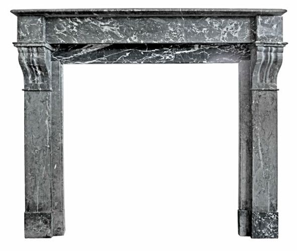 Cheminée marbre gris style Napoléon III - réalisation artisanale en marbre antique.