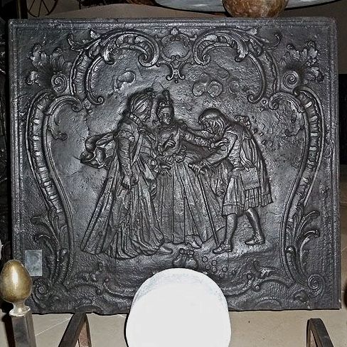 Magnifique plaque ancienne en fonte de style baroque ** VENDUE