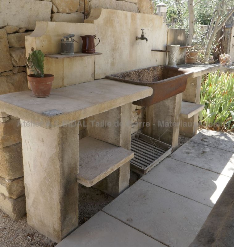 Summer kitchen by Alain Bidal Antique Materials in Provence