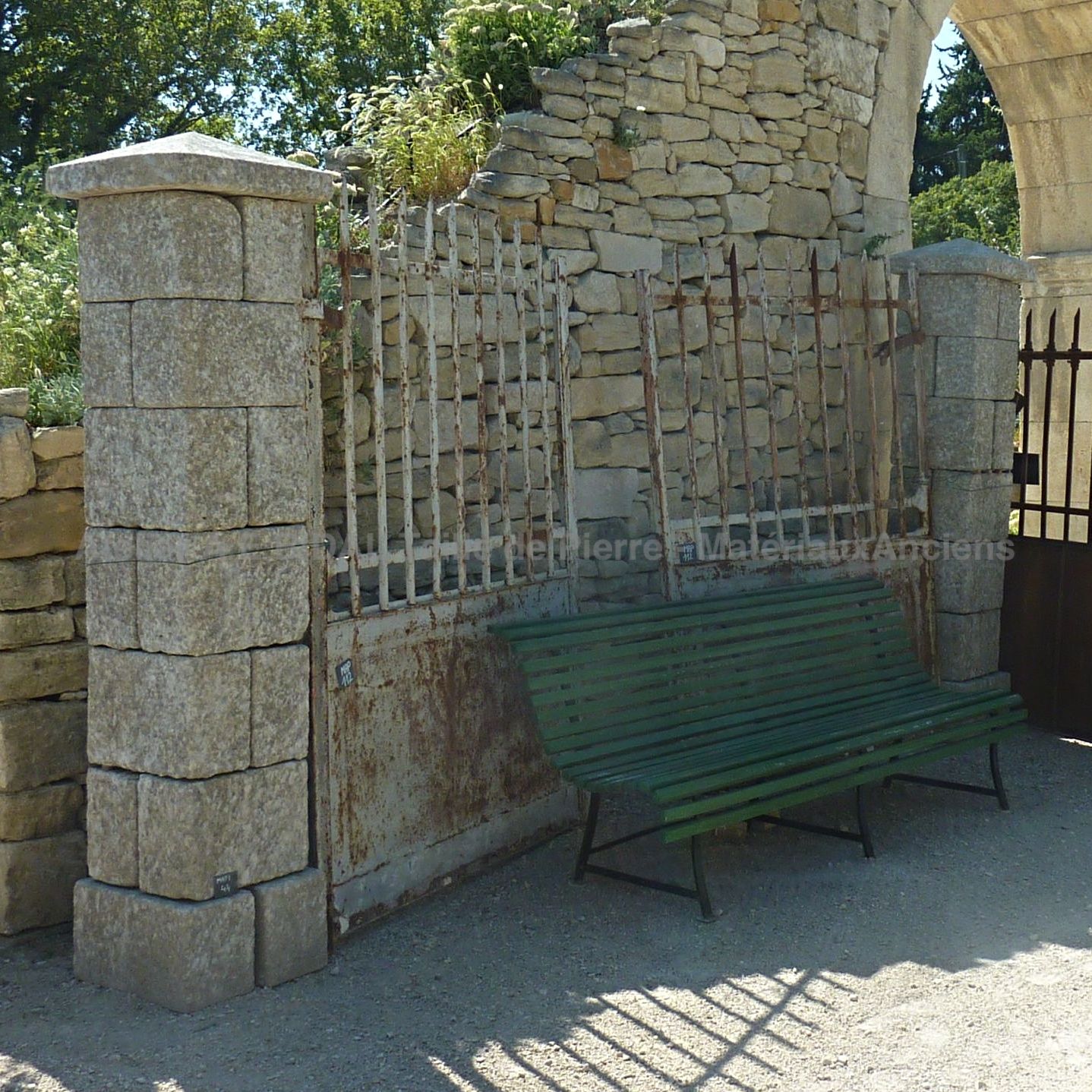 Reproduction of a pair of ancient stone pillars : old stone pillars.