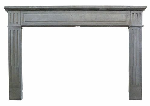 Cheminée marbre gris d'allure épurée - cheminée ancienne en marbre Louis 16.