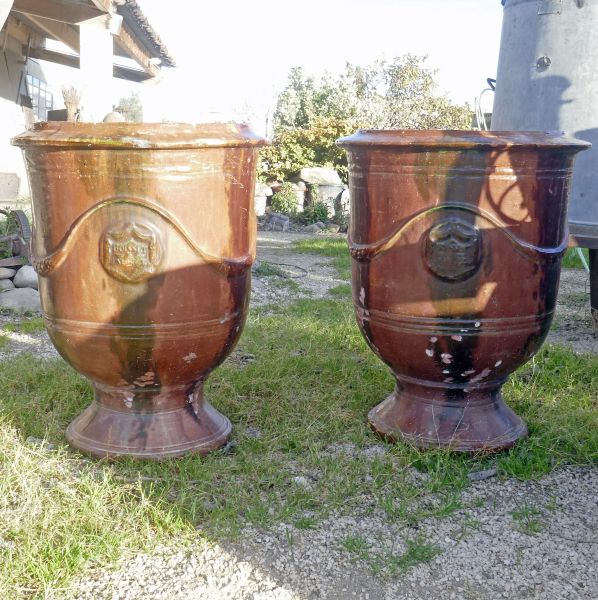 Vase d'Anduze traditionnel ancien en vente en Provence chez Atelier Alain BIDAL