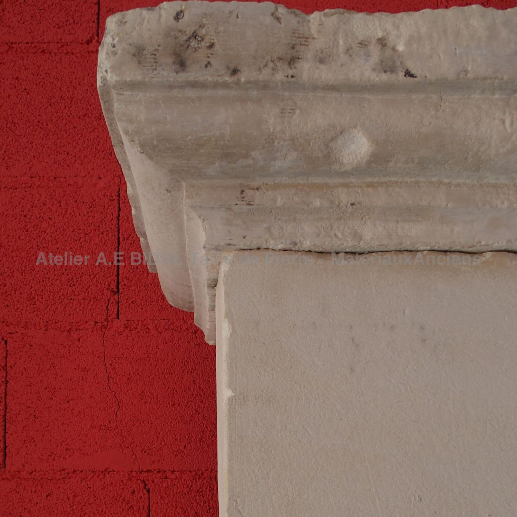 Beautiful fireplace with overmantle and shelf - Louis XIII stone fireplace.