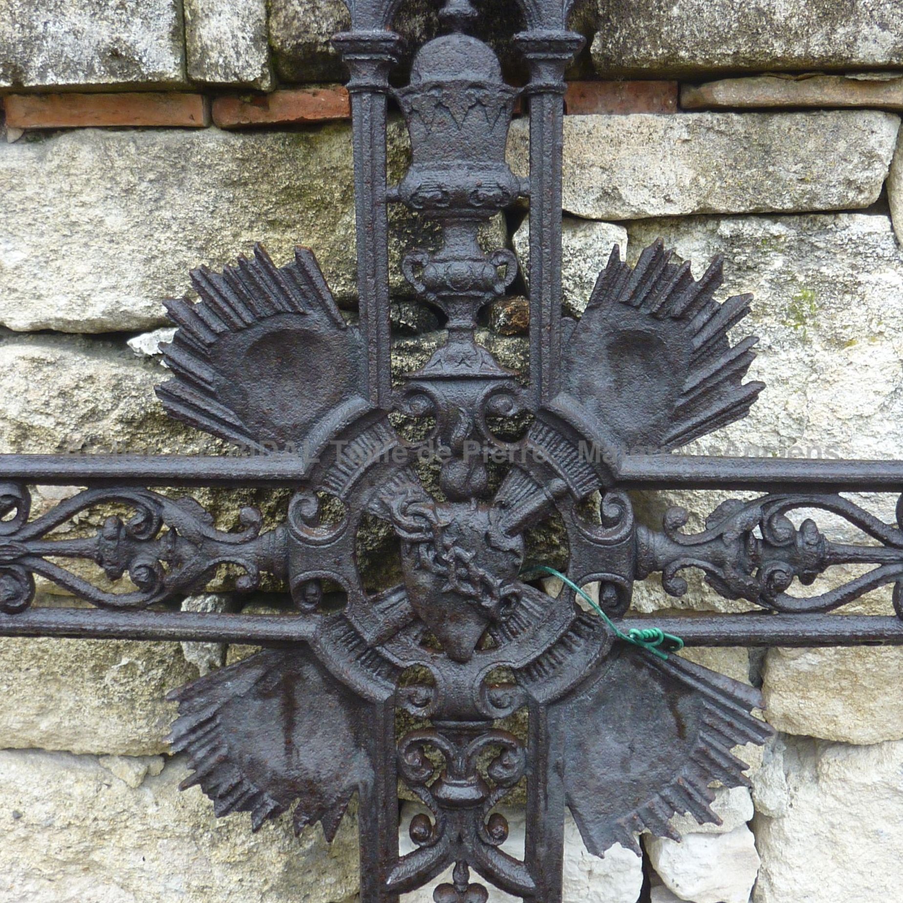 Old cross : an old 19th century cross - Christian cross made of black cast iron.