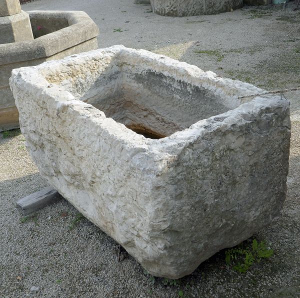 Antique stone trough : large massive stone trough for planter by The Antique Materials in Provence Alain BIDAL