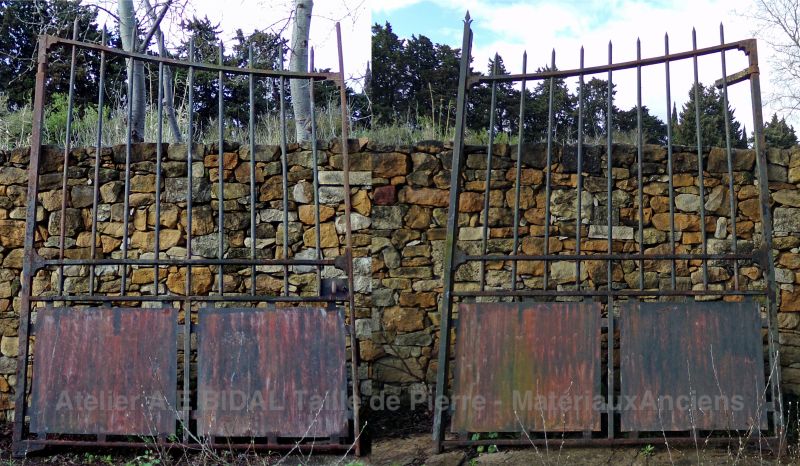 Unique wrought iron garden gate – vintage style, 4 meters (Atelier Alain BIDAL, Provence)