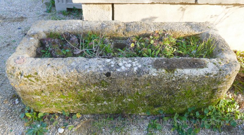 Rustic stone planter - Antique stone trough for sale at Alain Bidal Antique Materials in Provence