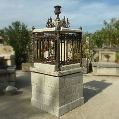 Nice oratory in natural stone and wrought iron grills * On sale at Bidal Antique Materials in Ilse sur Sorgue.