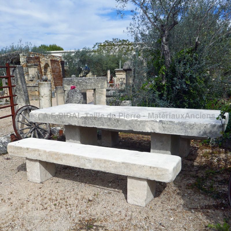 Stone picnic top table set