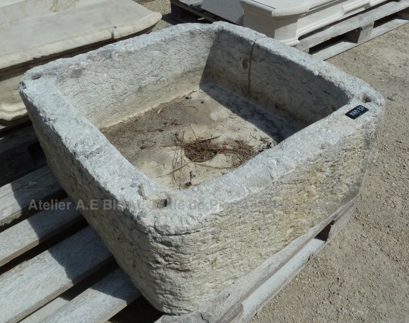 Old stone basin - square stone basin, from old craftmen of the past.