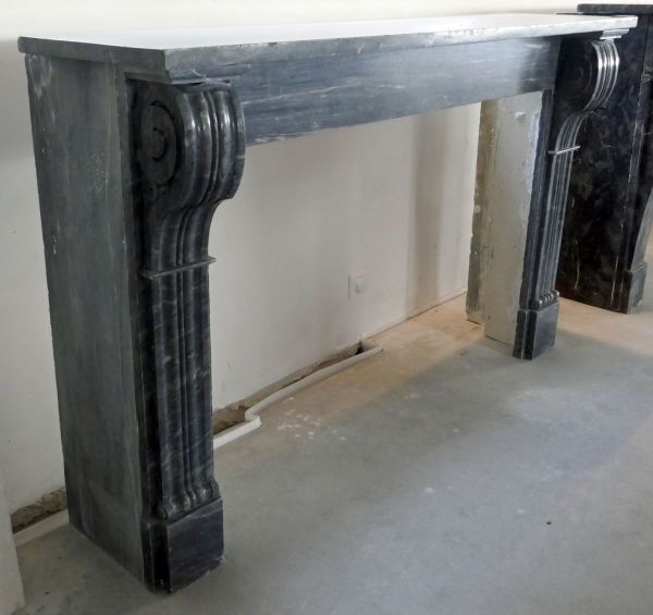 Alain Bidal Antique Materials - Antique black marble fireplace