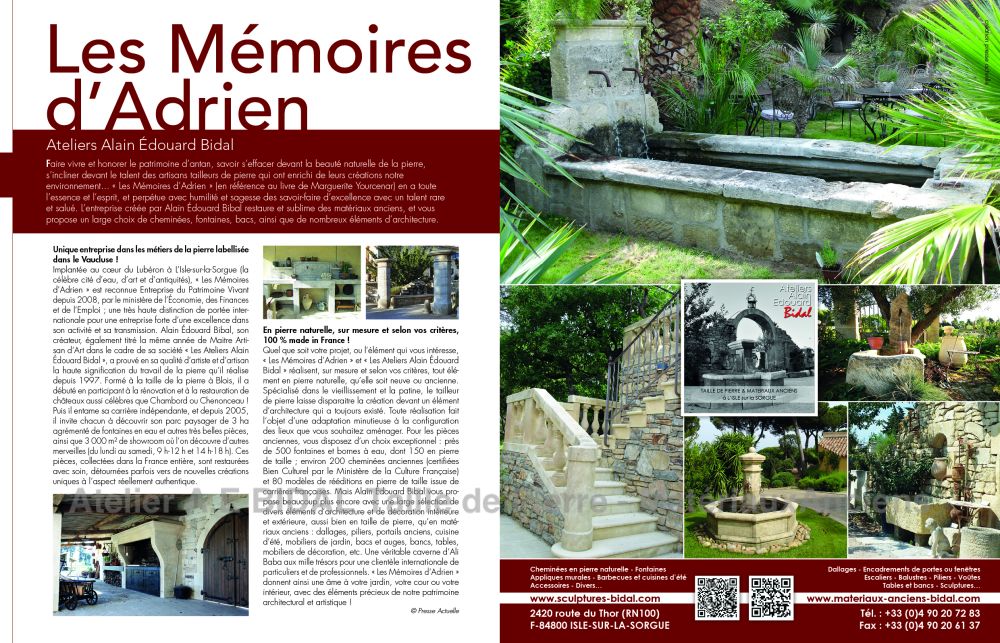 Article paru dans le magazine Maison & Jardin Actuels de Février / Mars 2015.