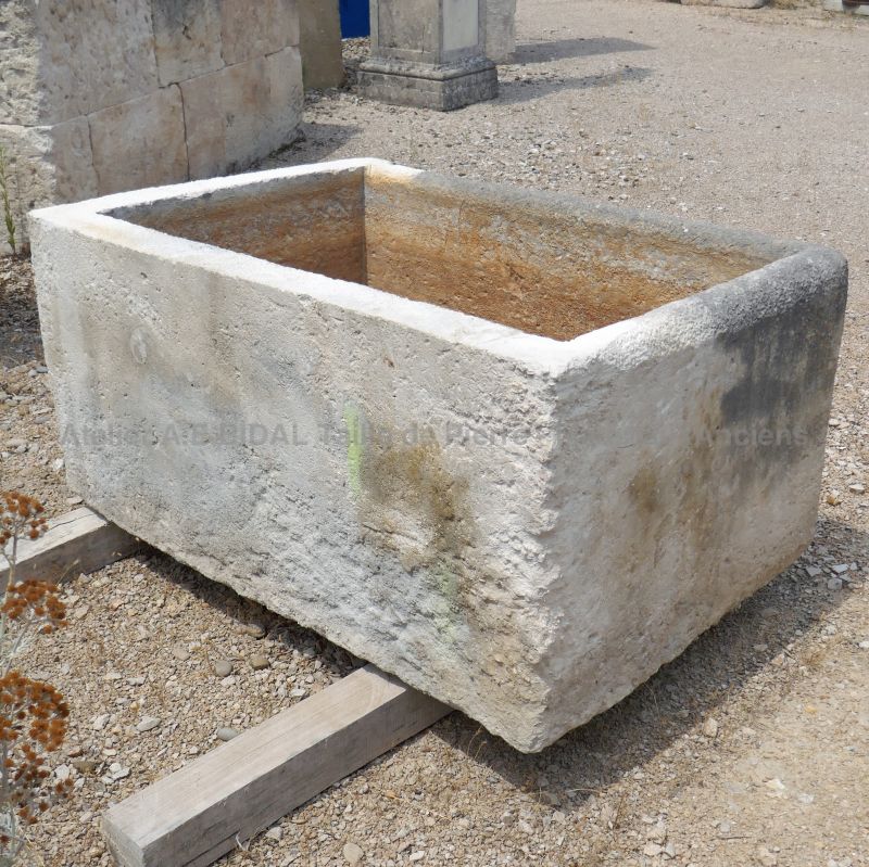 Stone trough for sale at Alain BIDAL Antique Materials in Provence.