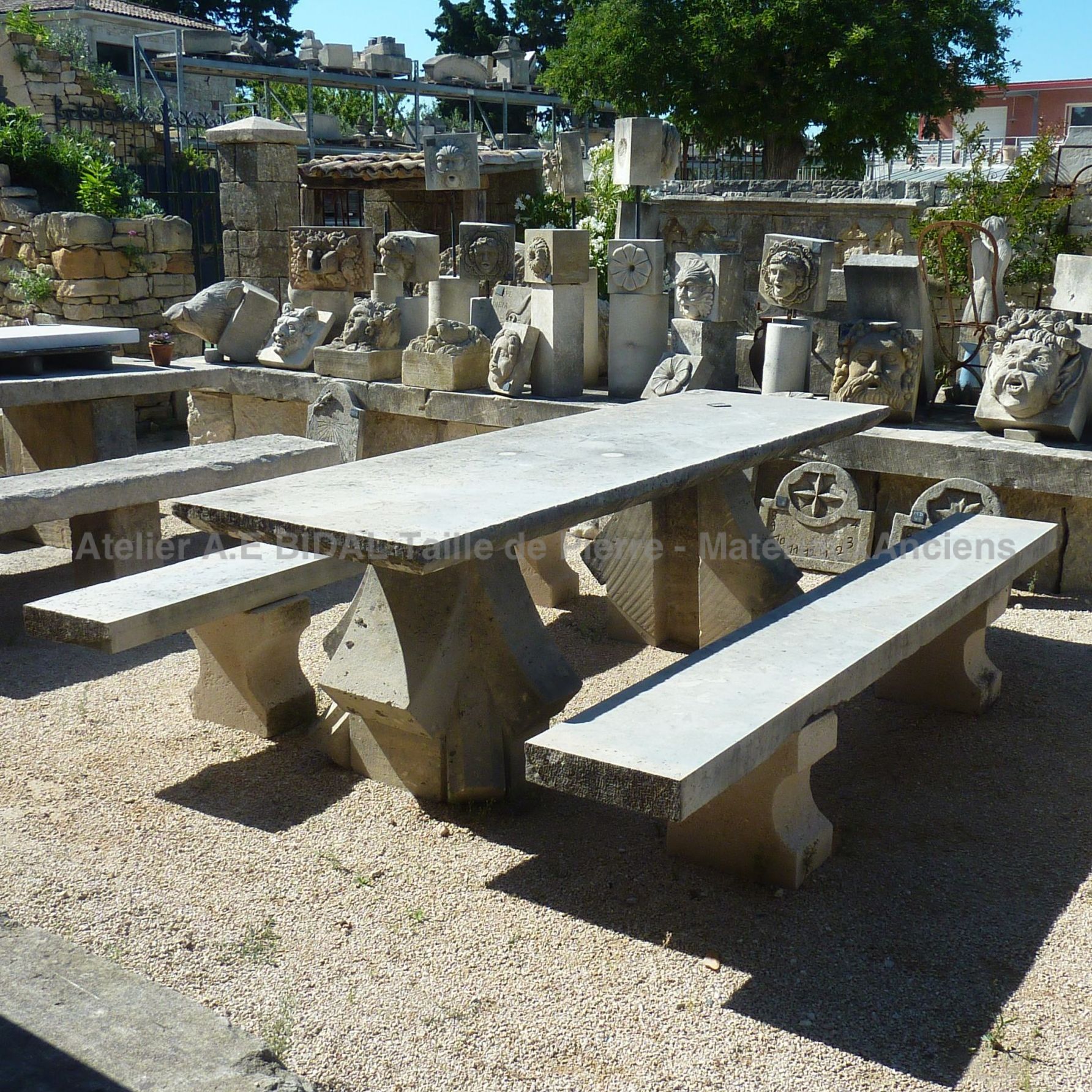 Our set of antique garden furniture made of old materials