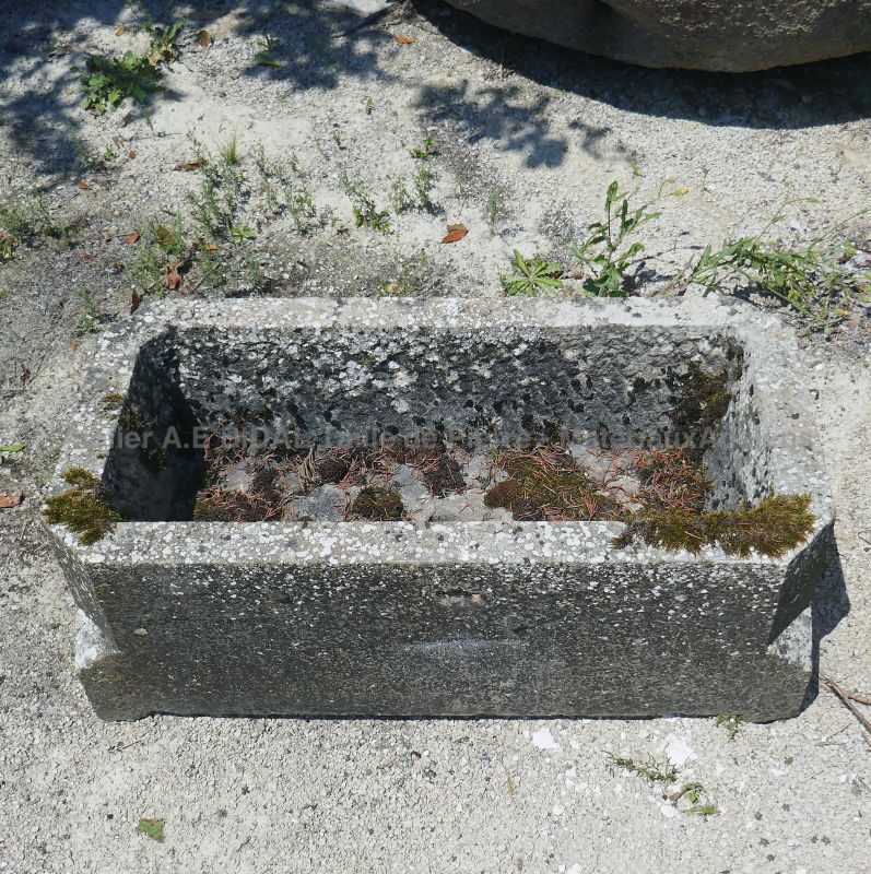 Small rustic monolith stone planter by Alain BIDAL Antique Materials in Provence