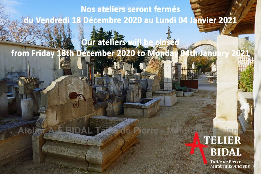 Les Matériaux Anciens Alain Bidal en Provence ǀ Dates de fermeture de fin d'année 2020