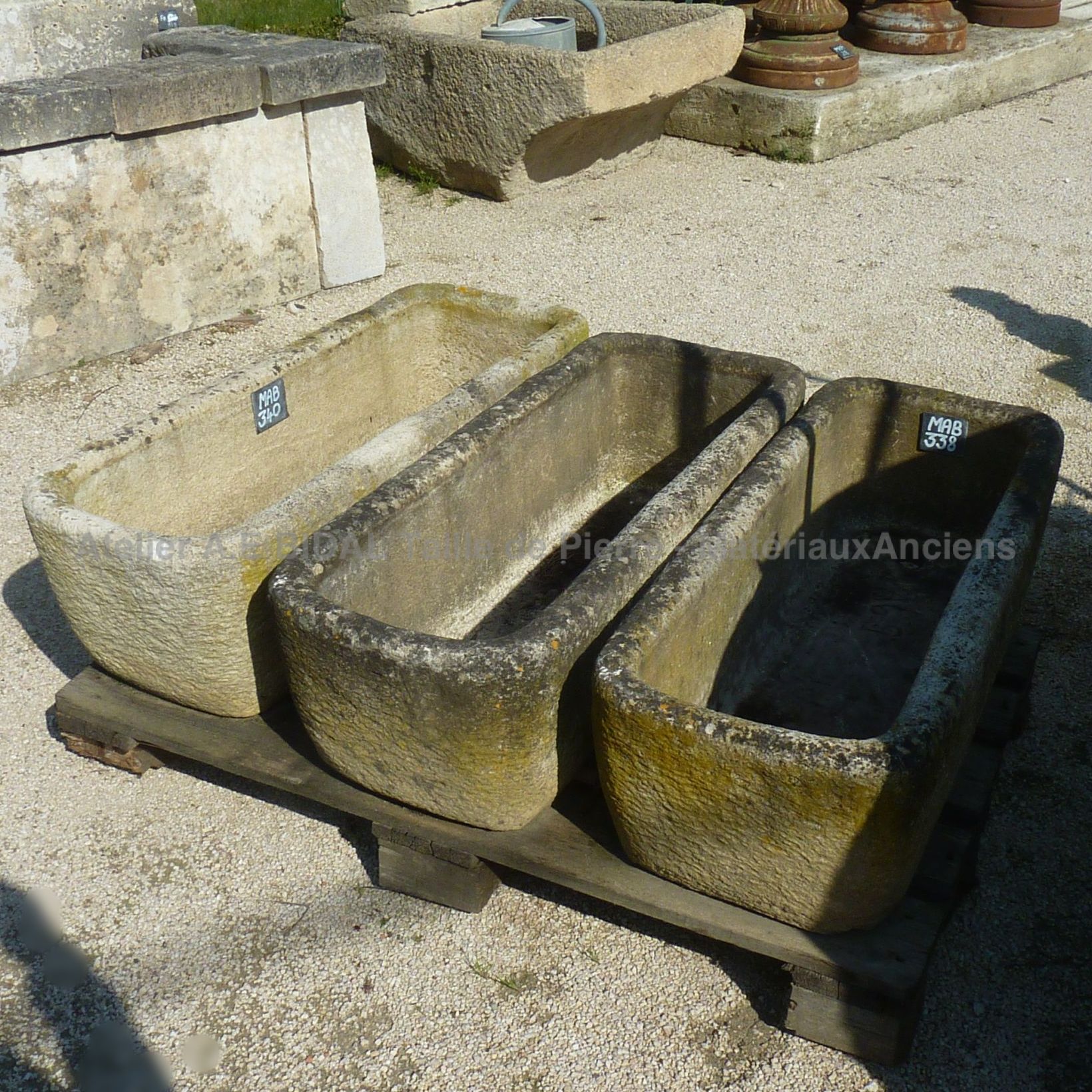 Antique stone trough with patina ** SOLD